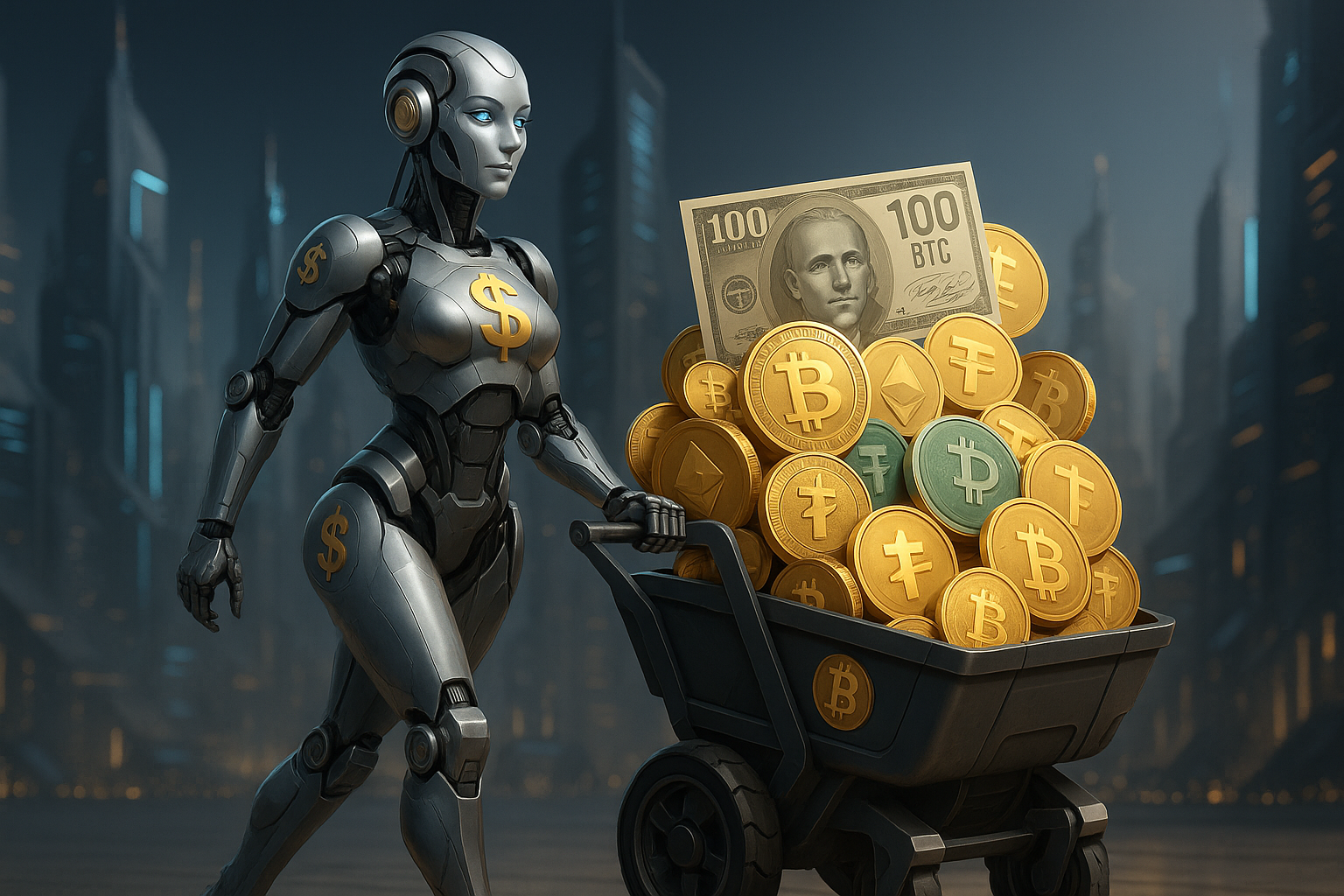 Robot woman crypto